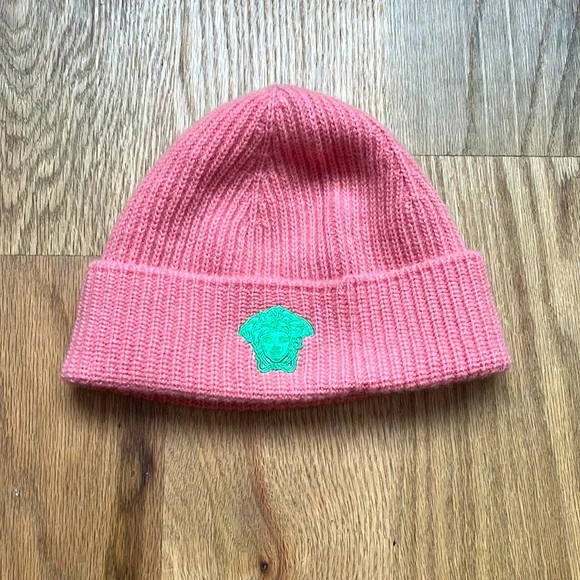 Versace | Accessories | Versace Knit Hat Pink With Green  display picture 3